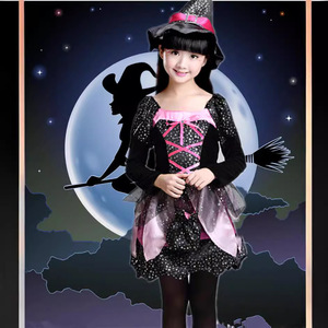 Costume de sorcière d'Halloween pour enfants de 5 à 7 ans, en lin, pour photographie, spectacle de danse, tenue de cosplay - Product Image 2