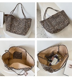 Venta al por mayor de gran capacidad de las mujeres de la moda de <span class=keywords><strong>leopardo</strong></span> bolsos de hombro Casual Weekender Shopping Bag Canvas Tote Bag - Product Image 6
