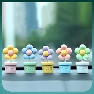 Décoration de voiture à tête oscillante, motif tournesol mignon, ornement pour l'intérieur de la voiture, accessoires de décoration automobile - Product Image 5