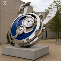 Grande sculpture de montre-bracelet en acier inoxydable poli pour centre commercial, hôtel, place publique, exposition d'art commercial