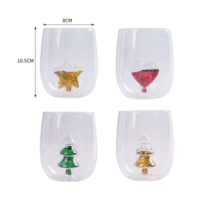 Gobelets en verre à thème de Noël tridimensionnels, gobelets colorés pour café, lait, jus - Product Image 3