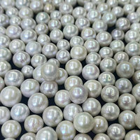 Perles d'eau douce blanches rondes de 11-13 mm, non percées, pour la fabrication de bijoux de luxe