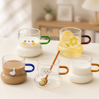 Tasse à lait, café ou jus en verre personnalisée au design extraterrestre unique, fabriquée à la main en verre borosilicate sans plomb ni bisphénol A