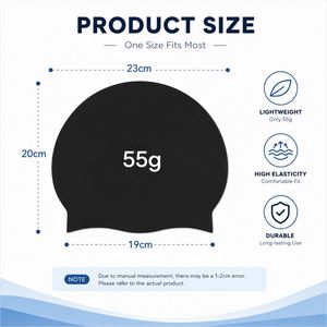 Bonnet de bain en silicone personnalisé, cadeau promotionnel et sportif, bonnet de bain élastique imperméable pour adultes avec logo personnalisé et plusieurs couleurs - Product Image 3