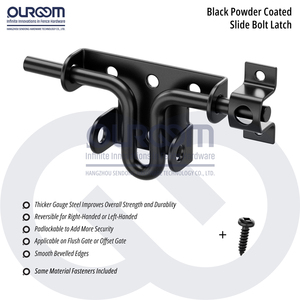 Trượt Bolt <span class=keywords><strong>Latch</strong></span> cho gỗ hàng rào Gates thép đơn giản an ninh khóa cơ chế ngoài trời - Product Image 2