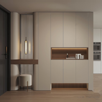 Meuble à chaussures de luxe en bois pour entrée et couloir, design modulaire peu encombrant, grande capacité de rangement, console minimaliste moderne pour hôtel