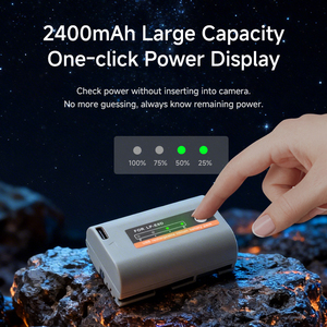 แบตเตอรี่กล้อง 2400mAh LP E6D พร้อมพอร์ตชาร์จ Type C แสดง<span class=keywords><strong>ส</strong></span>ถานะการชาร์จ ใช้งานร่วมกับ <span class=keywords><strong>Canon</strong></span> EOS R5 <span class=keywords><strong>R6</strong></span> 5D Mark IV 6D Mark II - Product Image 5