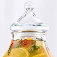 Distributeur de jus en verre en forme de sapin de Noël de 4 L avec robinet - Distributeur de boissons festif pour les événements de restauration et les fêtes de fin d'année
