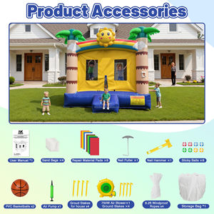<span class=keywords><strong>Château</strong></span> gonflable pour enfants, idéal pour les fêtes, en PVC, pour jouer à l'intérieur et à l'extérieur, qualité commerciale pour la location - Product Image 4