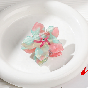 Accessoires de cheveux pour femmes fleur nouveau Design acétate strass pinces à griffes griffe de cheveux pour femme en gros - Product Image 5