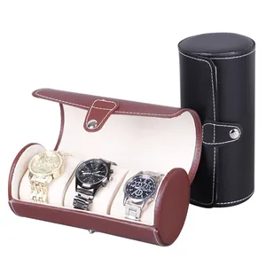 最低数量 Low Man 旅行案例豪华黑色皮革定制手表盒