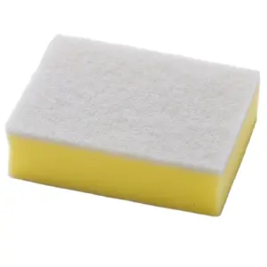 High Density Magic Dishwashing Kitchen Sponge Brush PVC Bag Washing Sponge Cleaning Sponge Custom Kitchen Dishes Yellow