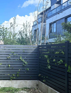 Extension de hauteur pour clôture <span class=keywords><strong>à</strong></span> lattes en aluminium pour l'intimité, panneaux de clôture <span class=keywords><strong>à</strong></span> lames verticales en aluminium avec éléments décoratifs pour poteaux - Product Image 1