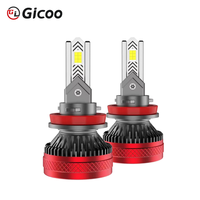 Ampoules de phare LED GICOO F8P 12V 130W, nouvelles ampoules super lumineuses 20000lm H1 H3 H4 H7 H11 9005 9006, feux antibrouillard 6000k, montage universel