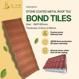Venta caliente materiales de construcción tejas de metal recubiertas de Piedra Roja tejas de Unión clásica para Nigeria Sierra Leona Kenia Ghana - Product Image 3