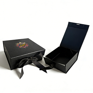 Premium Custom Art Paper Gift Box <b>Magnetic</b> Closure Flip Printing Foldable Boxes Handle Ribbon for Wig Clothing Portable - Product Image 2