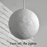 Lampe Led suspendue 3d en résine rappelant la lune lunaire, design nordique moderne, luminaire décoratif d'intérieur, idéal pour un cadeau de noël