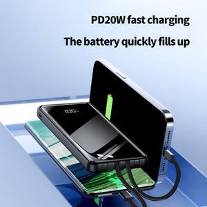Batería Externa de 10000mAh con Cables Integrados Tipo-C/<span class=keywords><strong>Micro</strong></span> USB, 22.5W, Portátil, <span class=keywords><strong>Mini</strong></span>, Carga Rápida, Pantalla LED, Ultra - Product Image 2