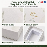 Boîte en carton rigide pour aquarelle botanique avec couvercle en feuille d'or, base OEM ODM, certifiée FSC SGS, pour emballage de parfums, soins de la peau et cosmétiques, MOQ500