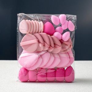 Ensemble de 35 éponges de maquillage et houppettes : éponges pour fond de teint cushion, houppettes pour poudre libre et mini-éponges œuf pour le doigt rose - Product Image 1