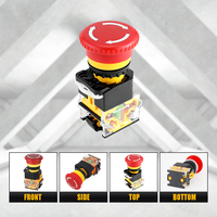 Bouton d'arrêt d'urgence 22 mm LA38-11ZS, interrupteurs à bouton-poussoir pour tour