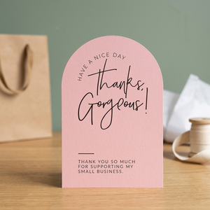 30 cartes/sac – Cartes de remerciement personnalisées roses et blanches en gros pour petites entreprises, boîtes cadeaux, décoration artisanale, carton imprimé offset - Product Image 1