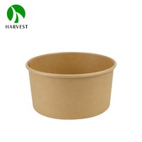 Tazones Redondos Desechables de Papel Kraft con Recubrimiento de PE de 24oz y 32oz, Ecológicos, Serie Harvest KR, Modernos