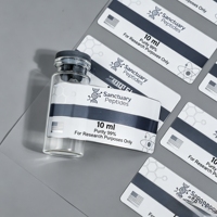 Étiquettes autocollantes en vinyle fin et léger pour flacons de peptides, imperméables, 2 ml, 10 ml, 15 ml, pour emballages de poudre de peptides légers