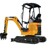 Excavatrice robuste de 1,8 tonne pour travaux de construction, modèle 9017FZTS, avec moteur et pompe, conçue pour une utilisation longue durée sur terrains difficiles