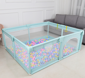 Parc pour bébé pliable avec logo personnalisé, grand, intérieur/extérieur, clôture de sécurité pour bébé, parc de <span class=keywords><strong>jeu</strong></span> en maille pour bébé - Product Image 6