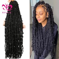 Mèches Tressées au Crochet Butterfly Locs Faux Dreadlocks Douces Bouclées Extensions Synthétiques pour Coiffures