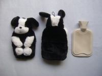 Housse de bouteille d'eau chaude en peluche en polyester imprimé léopard sur mesure Yangzhou New Sunrise, jouet en peluche