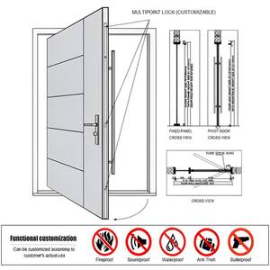 Puerta Pivotante de Entrada de Madera Sólida de Lujo Estilo Americano con Cerradura Multipunto Antirrobo para Sala de Estar y Entrada Principal - Product Image 6