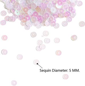 5mm Center Hole Flat Round <b>Sequins</b> Bulk | Iridescent Metallic Loose Paillettes for Sewing, Nail Decoration & DIY Handmade Crafts - Product Image 2