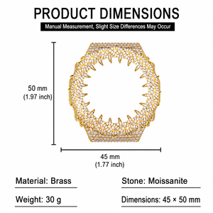 Bisel de <span class=keywords><strong>Reloj</strong></span> con Diamantes Moissanite VVS en Oferta, Piezas de Repuesto para Relojes <span class=keywords><strong>Casio</strong></span> G-Shock GA2100, Latón Sólido Chapado en Oro de 18K, Certificado GRA - Product Image 2