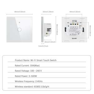 Saklar Sentuh Dinding Wifi Pintar Tuya Baru Tanpa Kabel Netral Diperlukan Kontrol Jarak Jauh Nirkabel Saklar EU 1-4Gang untuk Alexa Google Home - Product Image 6