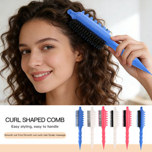 <b>Detangling</b> Paddle Hairbrush with Wheat Straw Handle and Nylon Bristles for Curly <b>Hair</b> Flexible Design for Women - Product Image 3