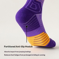 Chaussettes de basketball professionnelles tricotées, épaisses, antidérapantes, à fond éponge, mi-mollet, pour la course en extérieur et le sport, pour hommes