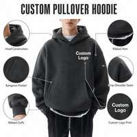 Sweat-shirts unisexes personnalisables pour l'hiver, de haute qualité, 400-450 g/m², 500 g/m², imprimés en relief, surdimensionnés, 100 % coton, sweat-shirt à capuche pour homme