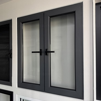Ventana Abatible Doble de Aluminio Negro Moderno HANNOVER, Marco con Rotura de Puente Térmico, Vidrio Triple Aislante Low-E, Certificación Energy Star 5+