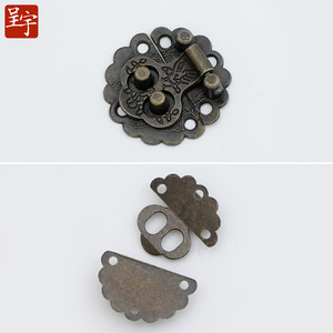 Flower And Bird <b>Box</b> Buckle Bronze Retro Style Furniture <b>Lock</b> For Wooden <b>Box</b> Accessories - Product Image 4