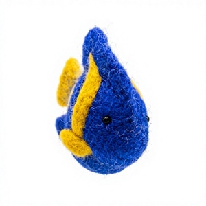 Adorno Navideño Tejido a Mano Ecológico de Pez Ángel Azul y Amarillo, Pequeño Animal de Dibujos Animados, Decoración Tradicional para Colgar en la Pared - Product Image 3
