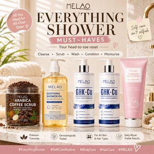 Shampooing pour cheveux en marque blanche, formule naturelle pour toutes les routines de douche, avec après-shampooing, gommage corporel et huile d'entretien - Product Image 4