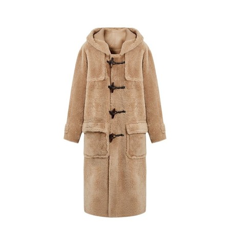 12317 Newest Products Women's Hooded Long Fur Coat Luxury Full Length Merino Sheep Genuine Fur Coats for Ladies