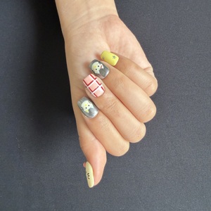 <span class=keywords><strong>Uñas</strong></span> Postizas Hechas a Mano con Diseño de Gato y Cupcake, Calidad de Salón, Reutilizables, Ajuste Personalizado - Product Image 6