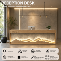 Bureau d'accueil de style Wabi Sabi japonais moderne, design en forme de montagne, adapté à la personnalisation OEM/ODM pour les maisons de thé de station balnéaire