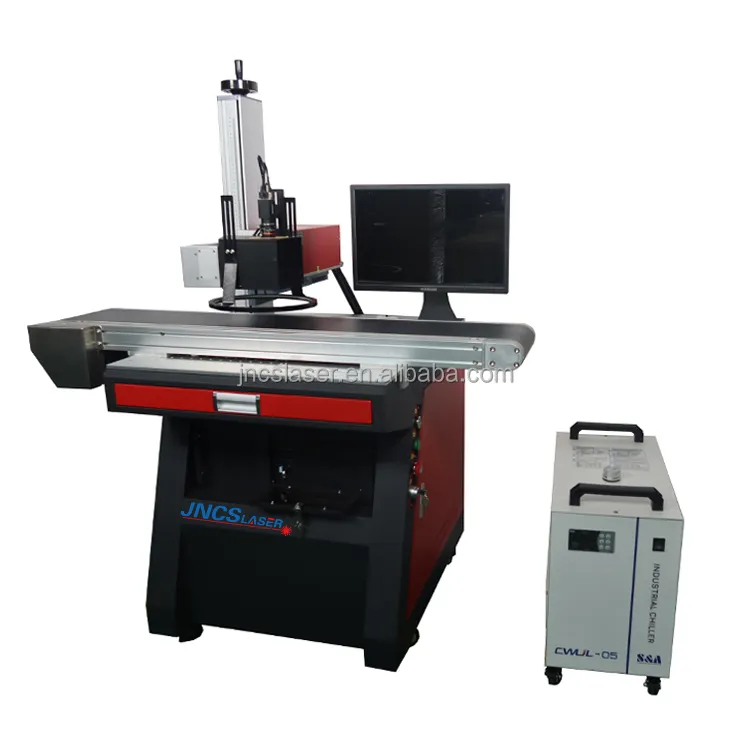 Máquina de marcação uv de laser de alta velocidade com ccd, sistema posicional visual para marcação, carregador de telefone de plástico branco
