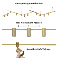 Suspension nordique moderne en laiton doré avec têtes de connexion variées, luminaire suspendu en cuivre à hauteur réglable pour villa et îlot de cuisine