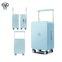 DWL Nouvelle valise d'affaires de 20 pouces à la mode Marine/Vert pomme Bagage d'embarquement à main avec design élégant