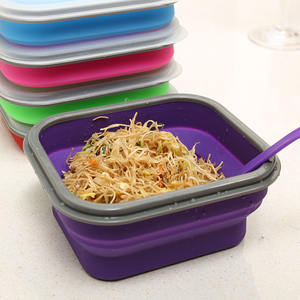 Boîte alimentaire sans BPA Conteneurs d'emballage alimentaire en silicone Conteneurs de préparation de repas avec cuillère - Product Image 6